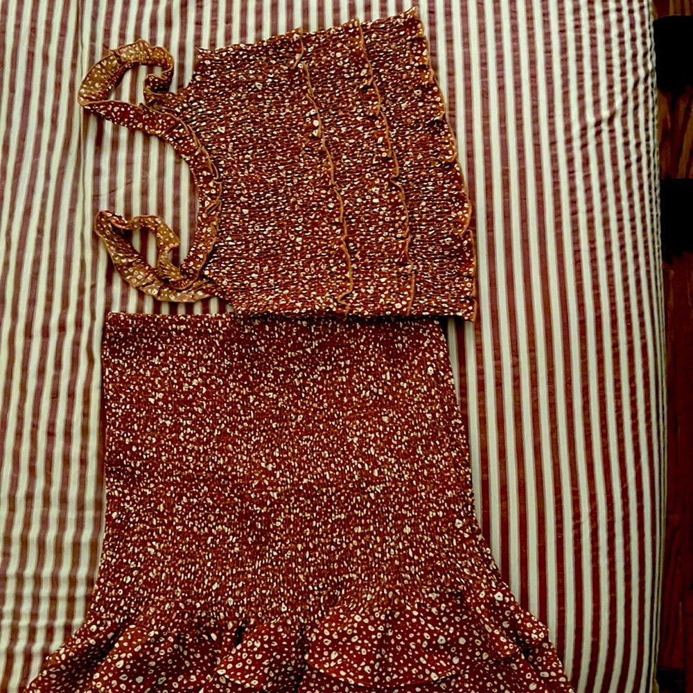 Print skirt set